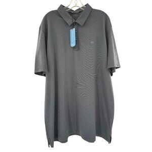 Travis Mathew Mens Short Sleeve Polo 77 Prestige The Zinna Performance‎ 2XL Gray